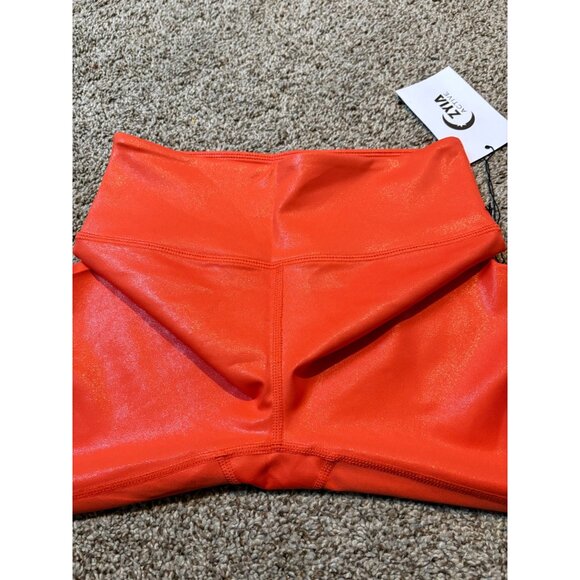 NEW Zyia Tangerine Metallic Plus Light n Tight High-Rise 7/8 24” Leggings Size 2 - Picture 5 of 11